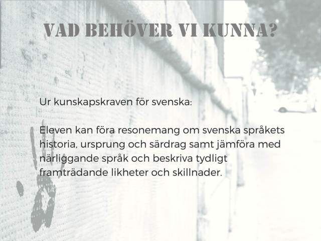 vad behöver vi kunna